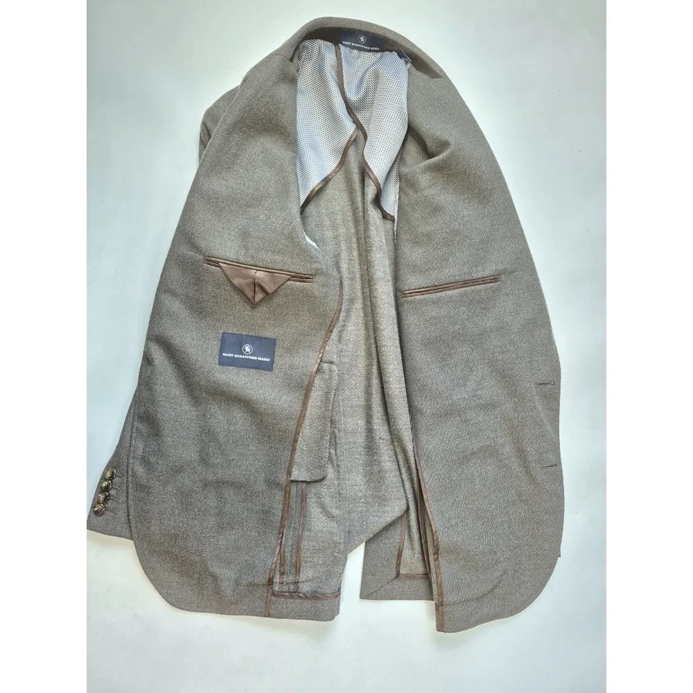 Hart Schaffner Marx Mens Sports Coat 39R Brown 2 Button Blazer Regular M